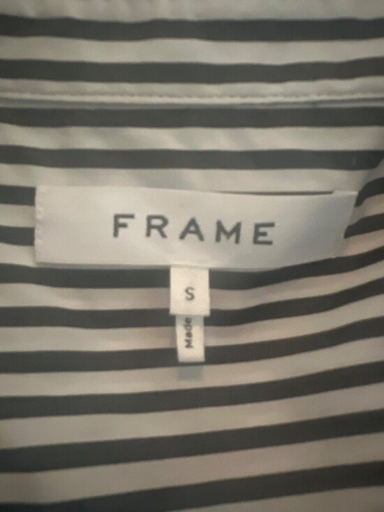 Frame Noir Multi Striped Button-Up Shirt With Front Tie - Picture 5 of 7